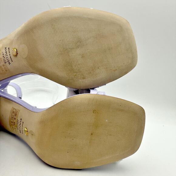 Stuart Weitzman Womens Soiree 85 Block Heeled Sandal US 9.5 B Purple Leather NIB - Picture 14 of 14